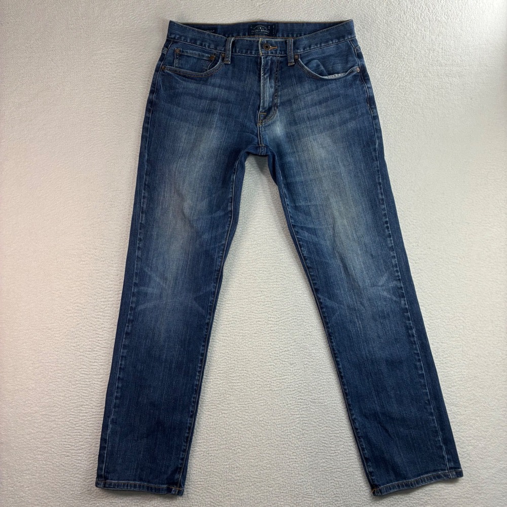 Lucky Brand 221 Original Straight Jeans Men 32x32 Blue Faded Whiskered‎ Denim